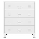 White Metal Industrial Drawer Cabinet 30.7x15.7x36.6